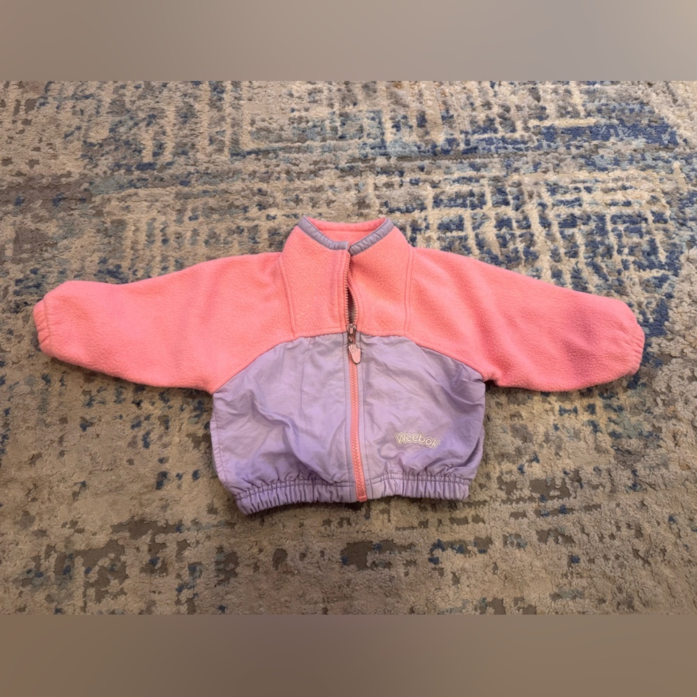 Vintage Weebok by Reebok Kids Colorblock Jacket in Pink and Purple Full Zip